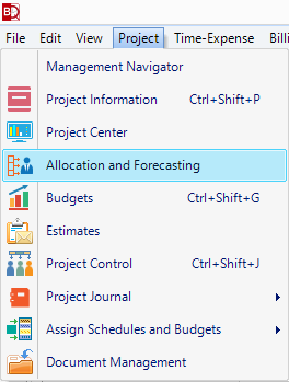 Figure 6 -Project Allocation and Forecasting
