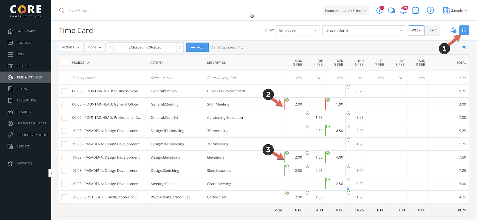 Enhanced Time Card Status Feature